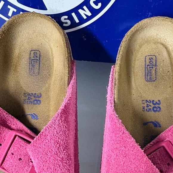Birkenstock Pink Suede Two-Strap Arizona Sandals - Picture 2 of 6